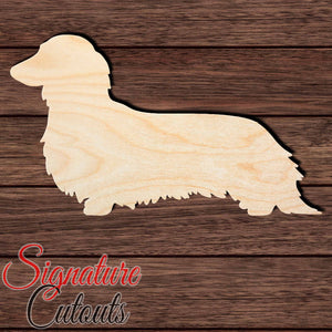 Longhair Dachshund 001 Shape Cutout in Wood, Acrylic or Acrylic Mirror - Signature Cutouts