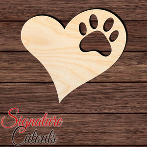 Love Paw 002 Shape Cutout in Wood, Acrylic or Acrylic Mirror in Wood, Acrylic or Acrylic Mirror - Signature Cutouts