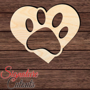Love Paw 003 en Shape Cutout in Wood, Acrylic or Acrylic Mirror in Wood, Acrylic or Acrylic Mirror - Signature Cutouts