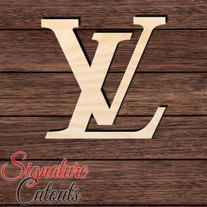 LV Designer Logo 001 Shape Cutout in Wood, Acrylic or Acrylic Mirror - Signature Cutouts