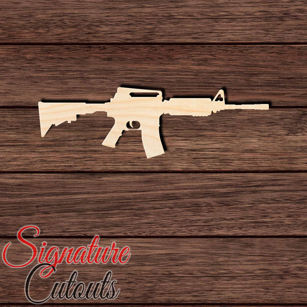 M16 Rifle Military Shape Cutout in Wood Craft Shapes & Bases Signature Cutouts 