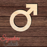 Male Gender Symbol 001 Shape Cutout in Wood