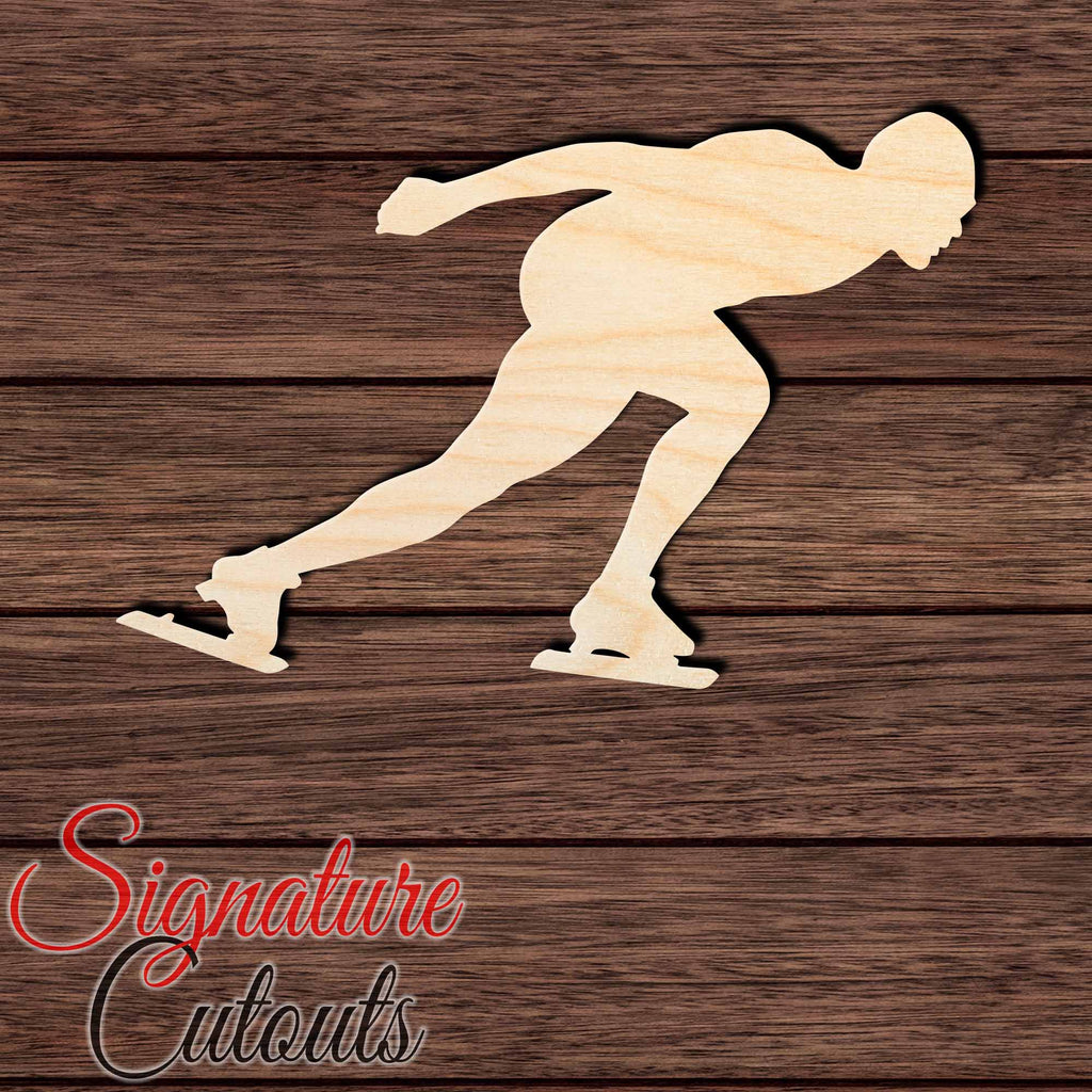 Male Speed Skater 001 Shape Cutout in Wood, Acrylic or Acrylic Mirror - Signature Cutouts