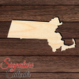 Massachusetts State Shape Cutout in Wood