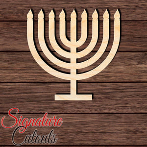 Menorah 001 Shape Cutout in Wood, Acrylic or Acrylic Mirror - Signature Cutouts