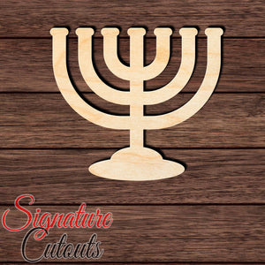 Menorah 002 Shape Cutout in Wood, Acrylic or Acrylic Mirror - Signature Cutouts