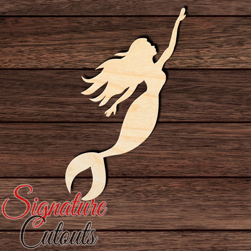 Mermaid 001 Shape Cutout in Wood, Acrylic or Acrylic Mirror - Signature Cutouts