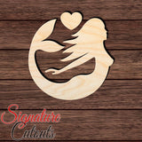 Mermaid 009 With Heart Shape Cutout in Wood