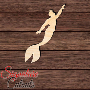 Merman 001 Shape Cutout in Wood, Acrylic or Acrylic Mirror - Signature Cutouts