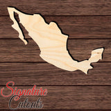 Mexico Shape Cutout in Wood