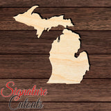Michigan State Shape Cutout in Wood
