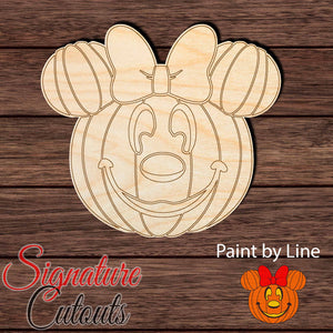 Minnie Mouse Halloween Pumpkin Shape Cutout - Paint by Line - Signature Cutouts