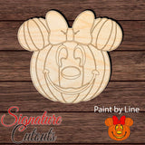 Minnie Mouse Halloween Pumpkin Shape Cutout - Paint by Line
