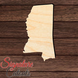 Mississippi State Shape Cutout in Wood