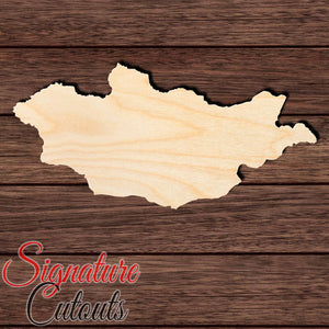 Mongolia Shape Cutout in Wood, Acrylic or Acrylic Mirror - Signature Cutouts