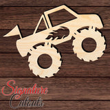Monster Truck 003 Shape Cutout in Wood, Acrylic or Acrylic Mirror - Signature Cutouts