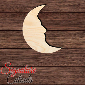 Moon Face 001 Shape Cutout in Wood, Acrylic or Acrylic Mirror - Signature Cutouts