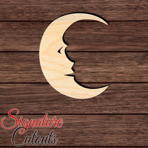 Moon Face 003 Shape Cutout in Wood, Acrylic or Acrylic Mirror - Signature Cutouts