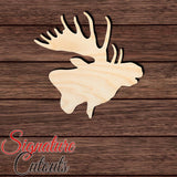 Moose Head 002 Shape Cutout in Wood, Acrylic or Acrylic Mirror - Signature Cutouts