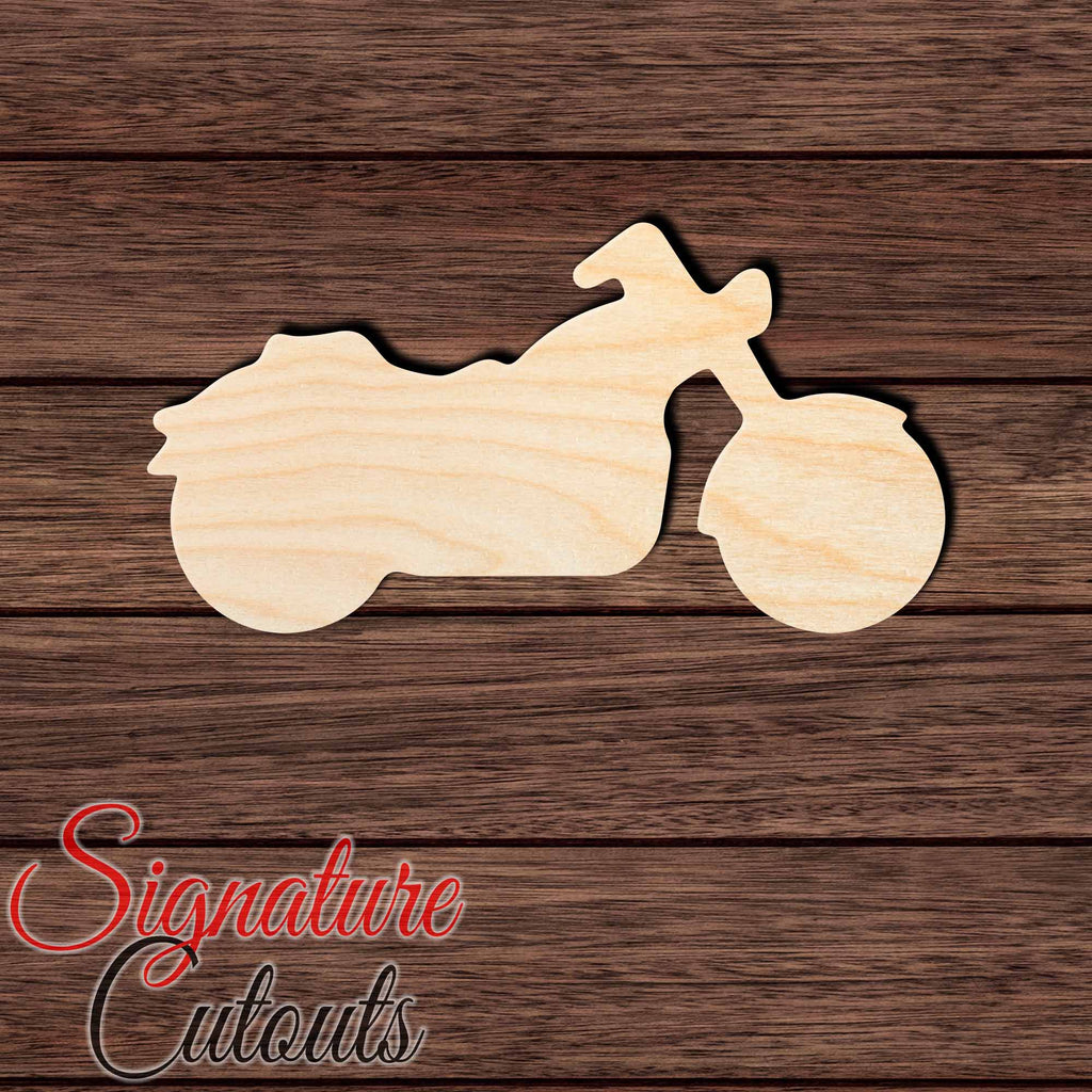 Motorcycle 001 Shape Cutout in Wood, Acrylic or Acrylic Mirror - Signature Cutouts