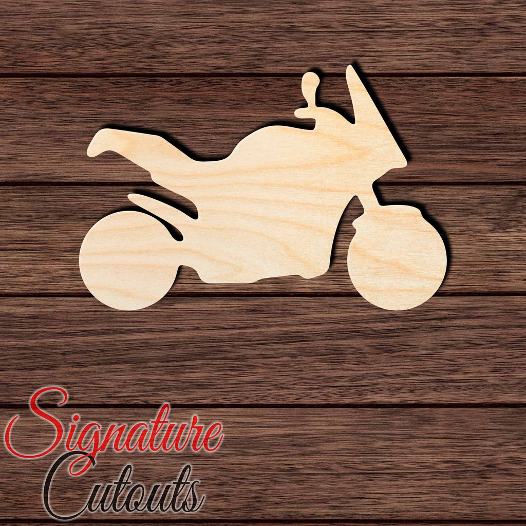Motorcycle 002 Shape Cutout in Wood, Acrylic or Acrylic Mirror - Signature Cutouts