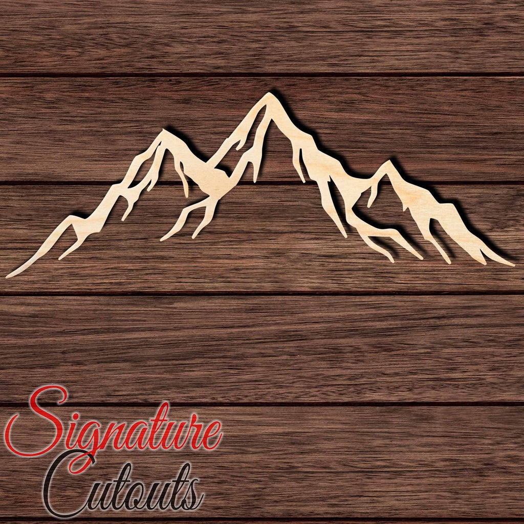 Mountain 001 Shape Cutout in Wood, Acrylic or Acrylic Mirror - Signature Cutouts