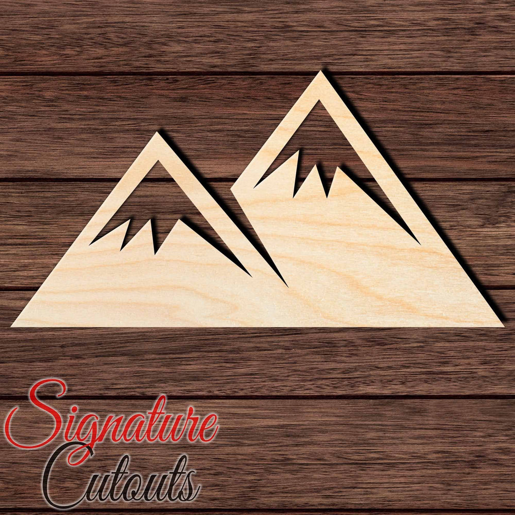 Mountain 003 Shape Cutout in Wood, Acrylic or Acrylic Mirror - Signature Cutouts