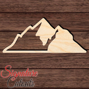 Mountain 009 Shape Cutout in Wood, Acrylic or Acrylic Mirror - Signature Cutouts