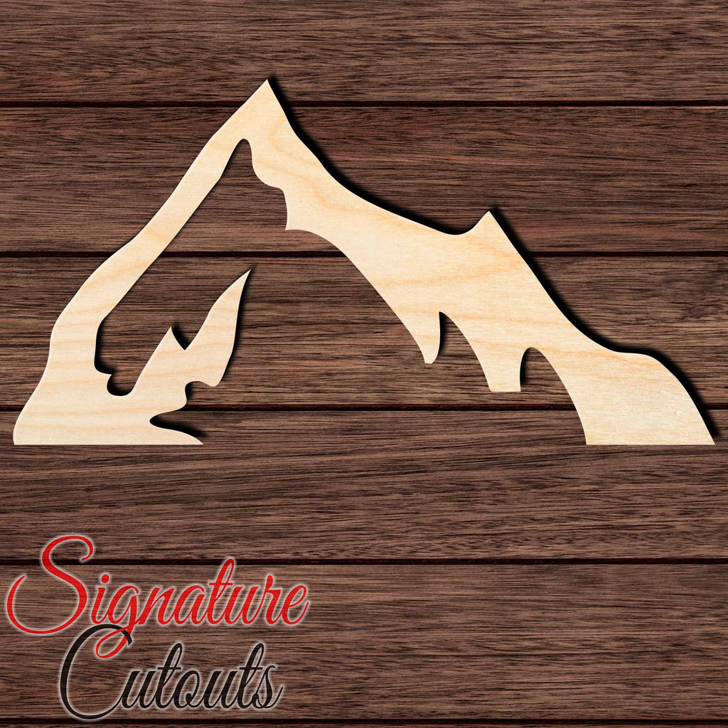 Mountain 011 Shape Cutout in Wood, Acrylic or Acrylic Mirror - Signature Cutouts