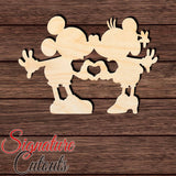 Mouse Love 001 Shape Cutout in Wood, Acrylic or Acrylic Mirror Craft Shapes & Bases Signature Cutouts 