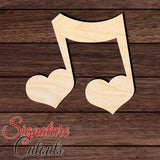 Music Note 009 Shape Cutout in Wood, Acrylic or Acrylic Mirror - Signature Cutouts