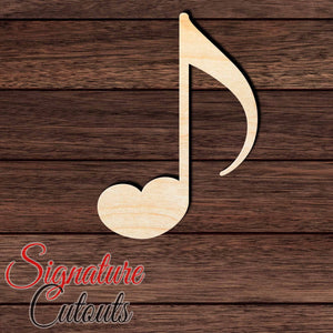 Music Note 010 Shape Cutout in Wood, Acrylic or Acrylic Mirror - Signature Cutouts