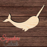 Narwhal 001 Shape Cutout in Wood