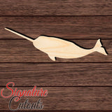 Narwhal 002 Shape Cutout in Wood, Acrylic or Acrylic Mirror - Signature Cutouts