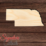 Nebraska State Shape Cutout in Wood