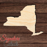 New York State Shape Cutout in Wood