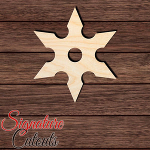 Ninja Star 001 Shape Cutout in Wood, Acrylic or Acrylic Mirror - Signature Cutouts