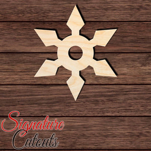 Ninja Star 004 Shape Cutout in Wood, Acrylic or Acrylic Mirror - Signature Cutouts