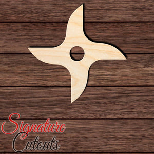 Ninja Star 007 Shape Cutout in Wood, Acrylic or Acrylic Mirror - Signature Cutouts