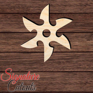 Ninja Star 009 Shape Cutout in Wood, Acrylic or Acrylic Mirror - Signature Cutouts