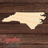 North Carolina State Shape Cutout in Wood