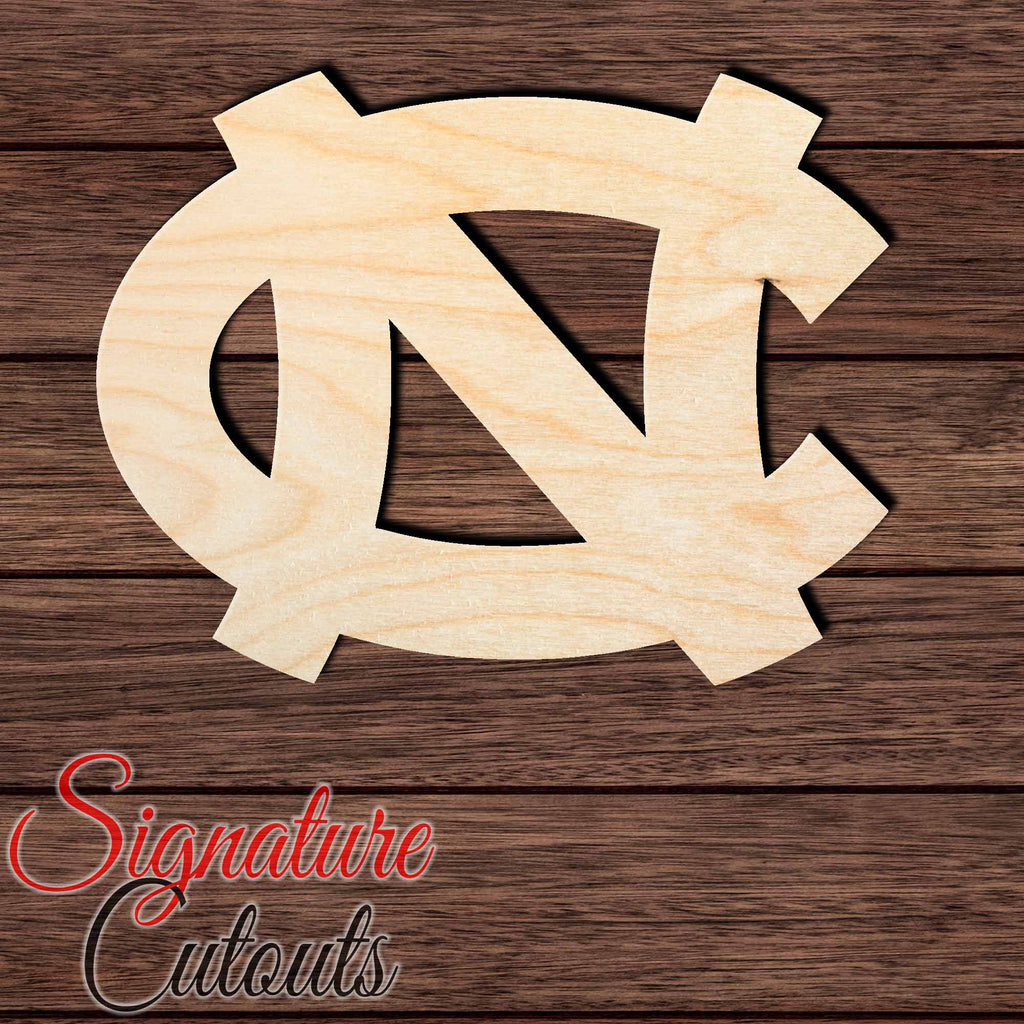 North Carolina Tar Heels NC Shape Cutout in Wood, Acrylic or Acrylic Mirror - Signature Cutouts
