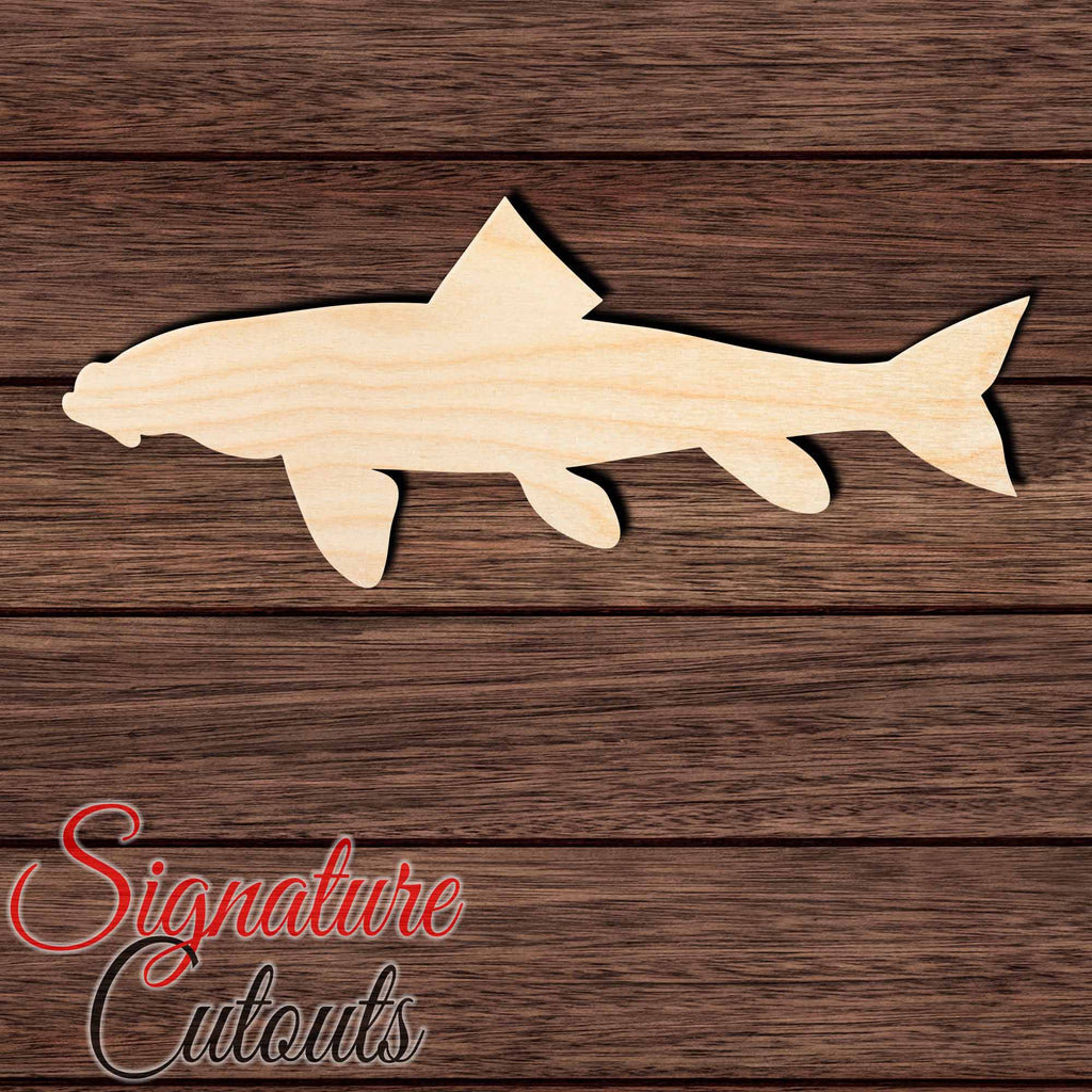 Northern Hog Sucker Fish en Shape Cutout in Wood, Acrylic or Acrylic Mirror - Signature Cutouts