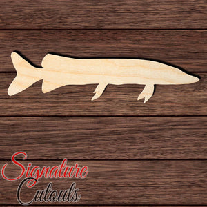 Northern Pike 002 Shape Cutout in Wood, Acrylic or Acrylic Mirror Craft Shapes & Bases Signature Cutouts 