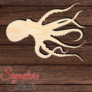 Octopus 002 Shape Cutout in Wood, Acrylic or Acrylic Mirror - Signature Cutouts
