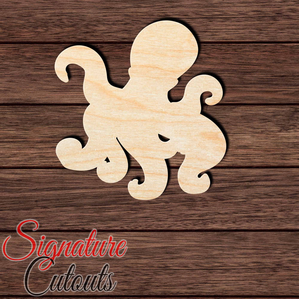 Octopus 006 Shape Cutout in Wood, Acrylic or Acrylic Mirror - Signature Cutouts