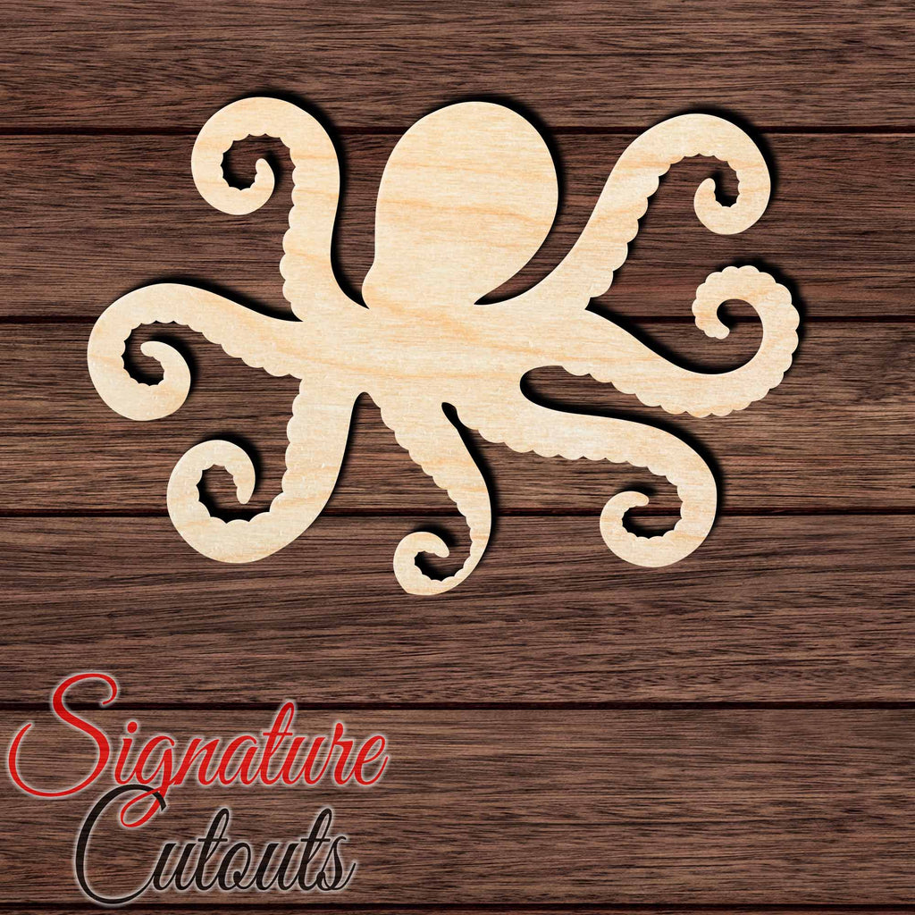 Octopus 007 Shape Cutout in Wood, Acrylic or Acrylic Mirror - Signature Cutouts