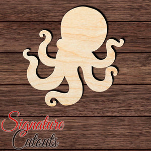 Octopus 008 Shape Cutout in Wood, Acrylic or Acrylic Mirror - Signature Cutouts
