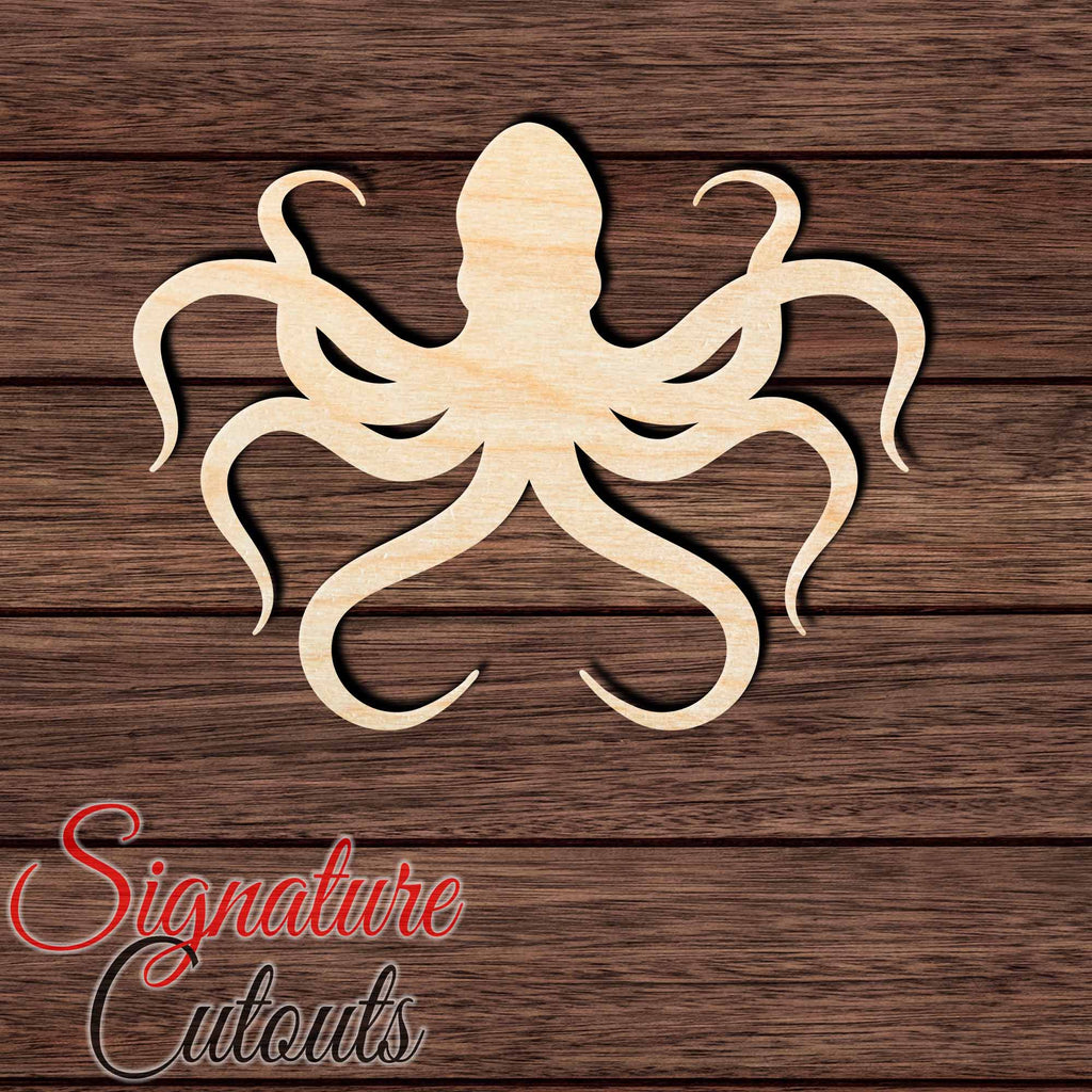 Octopus 009 Shape Cutout in Wood, Acrylic or Acrylic Mirror - Signature Cutouts