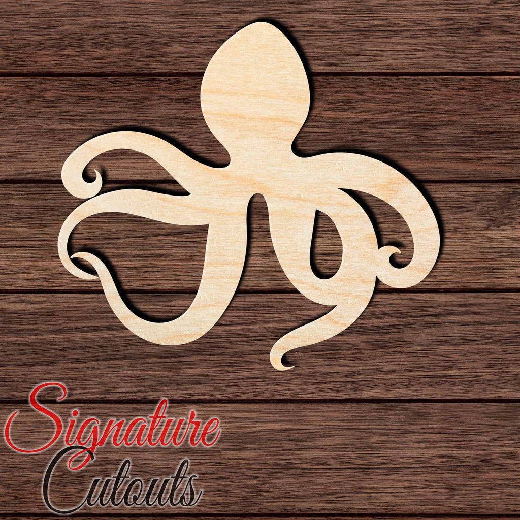 Octopus 012 Shape Cutout in Wood, Acrylic or Acrylic Mirror - Signature Cutouts